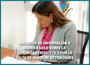 La Defensora del Pueblo solicita información a Barrick Gold sobre la denuncia periodística por la falta de pagos de retenciones