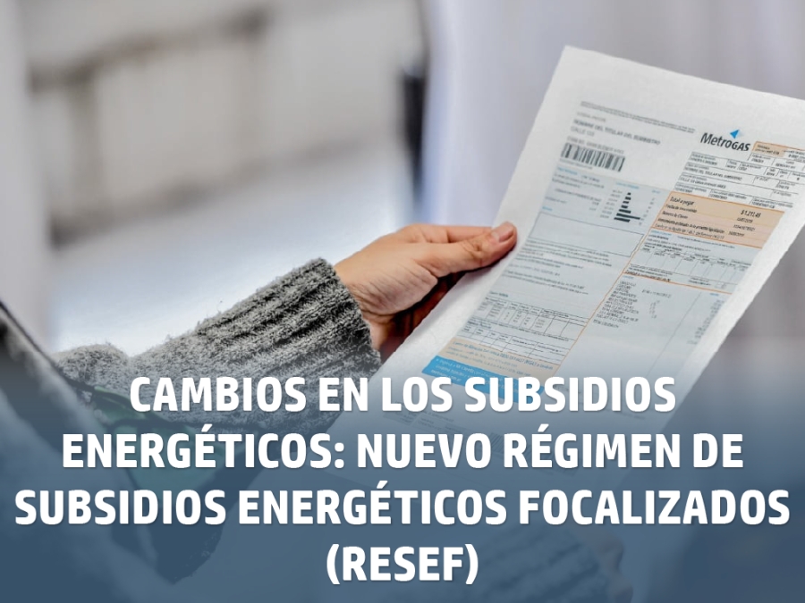 Cambios en los subsidios energéticos: nuevo Régimen de Subsidios Energéticos Focalizados (ReSEF)